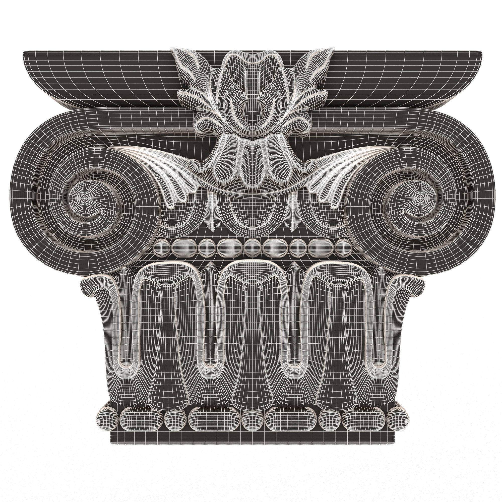 Collection of Capitals 02 Low-poly 3D model_47