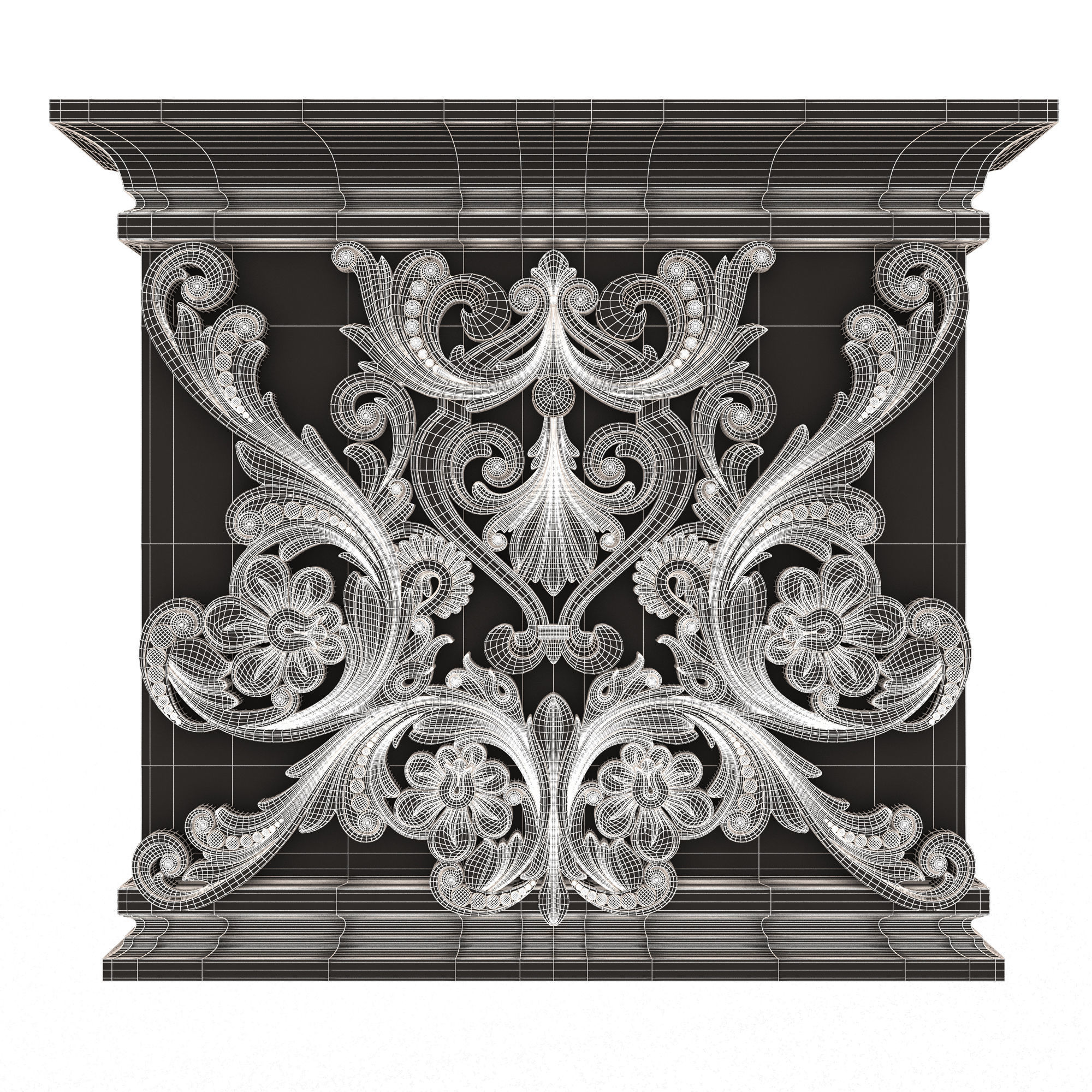 Collection of Capitals 02 Low-poly 3D model_59