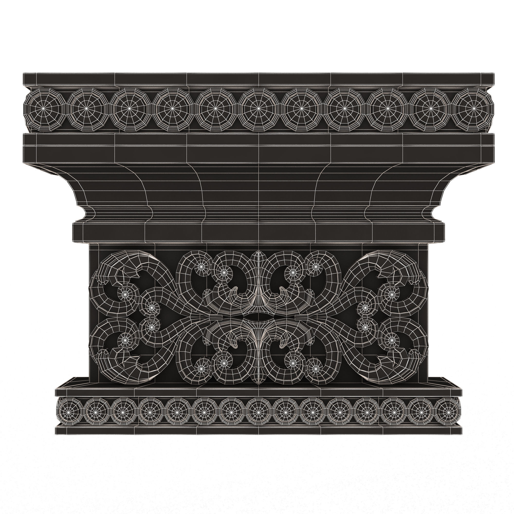 Collection of Capitals 02 Low-poly 3D model_69