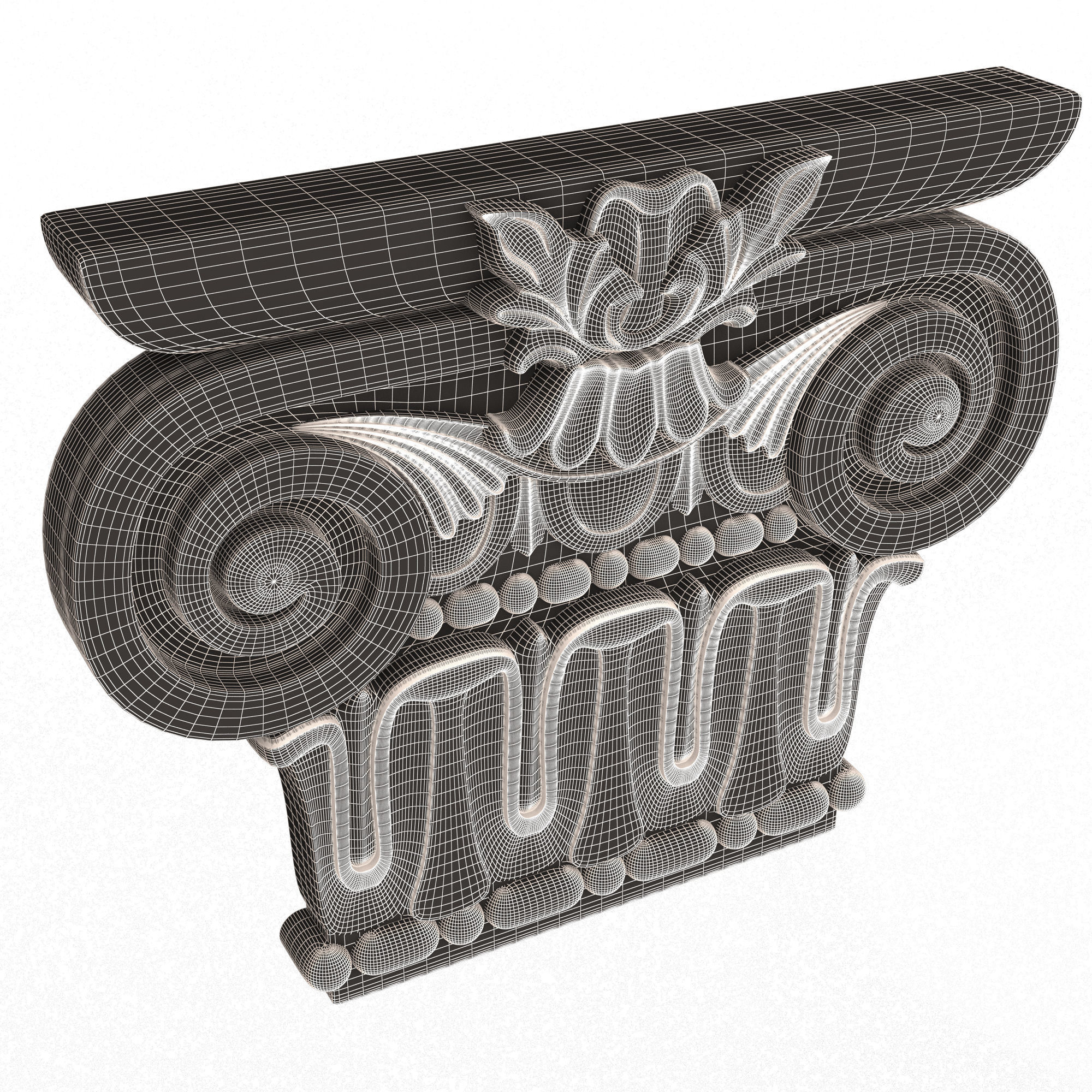 Collection of Capitals 02 Low-poly 3D model_48