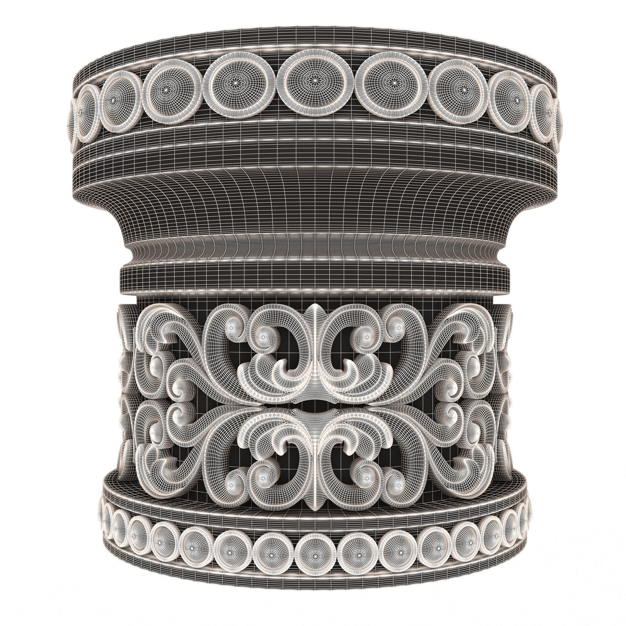 Collection of Capitals 02 Low-poly 3D model_57