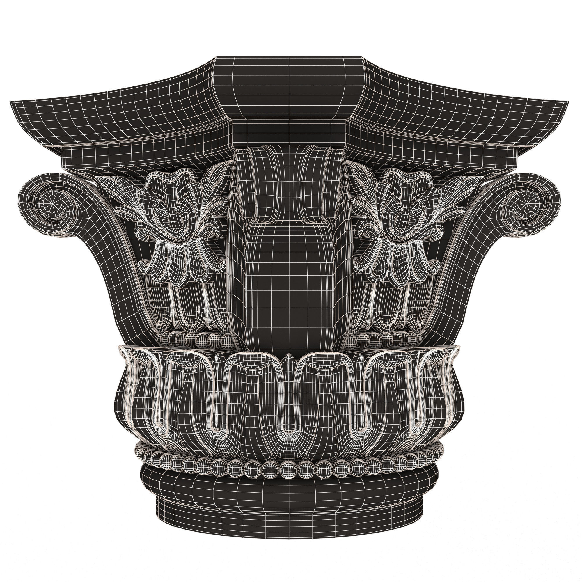 Collection of Capitals 02 Low-poly 3D model_51