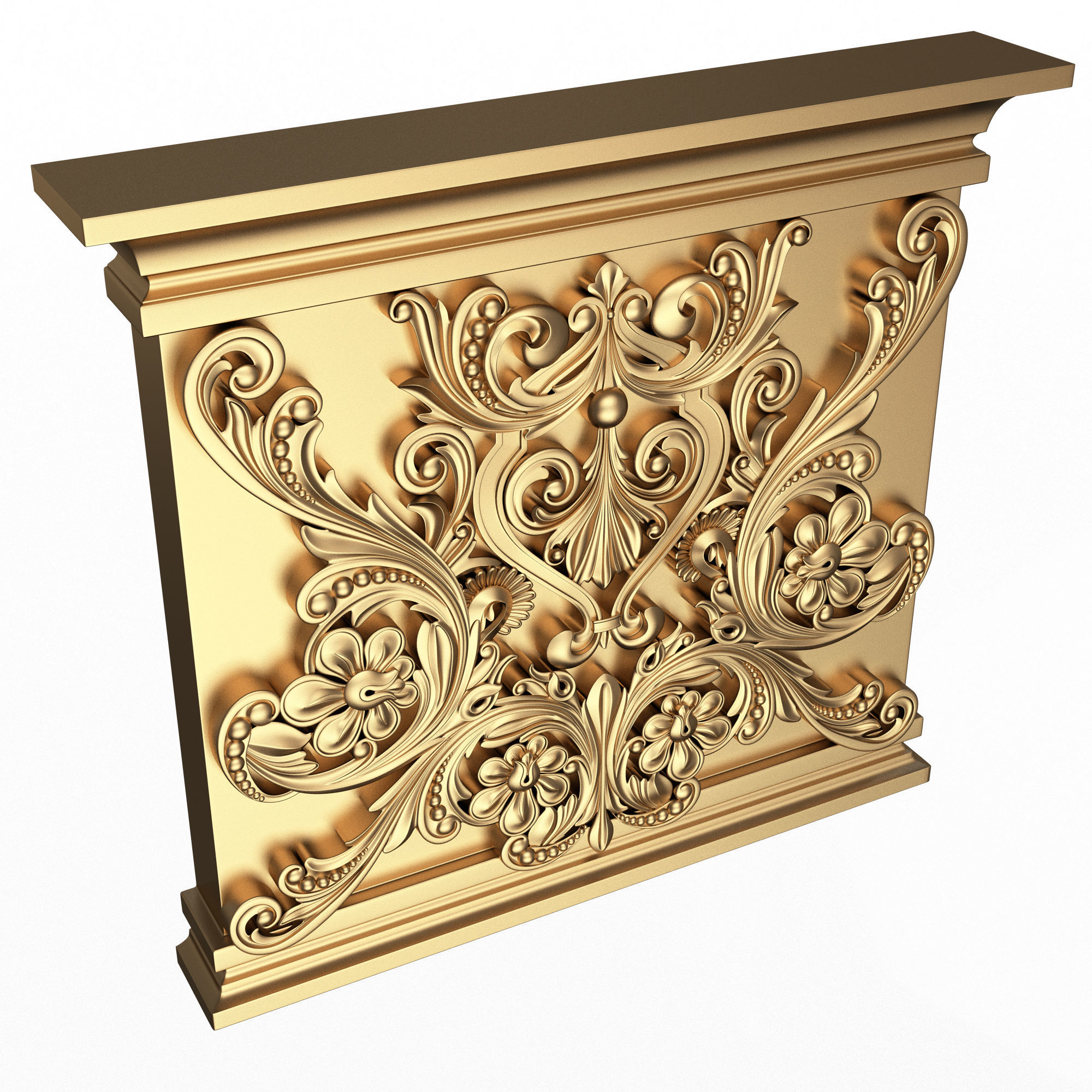 Collection of Capitals 02 Low-poly 3D model_36