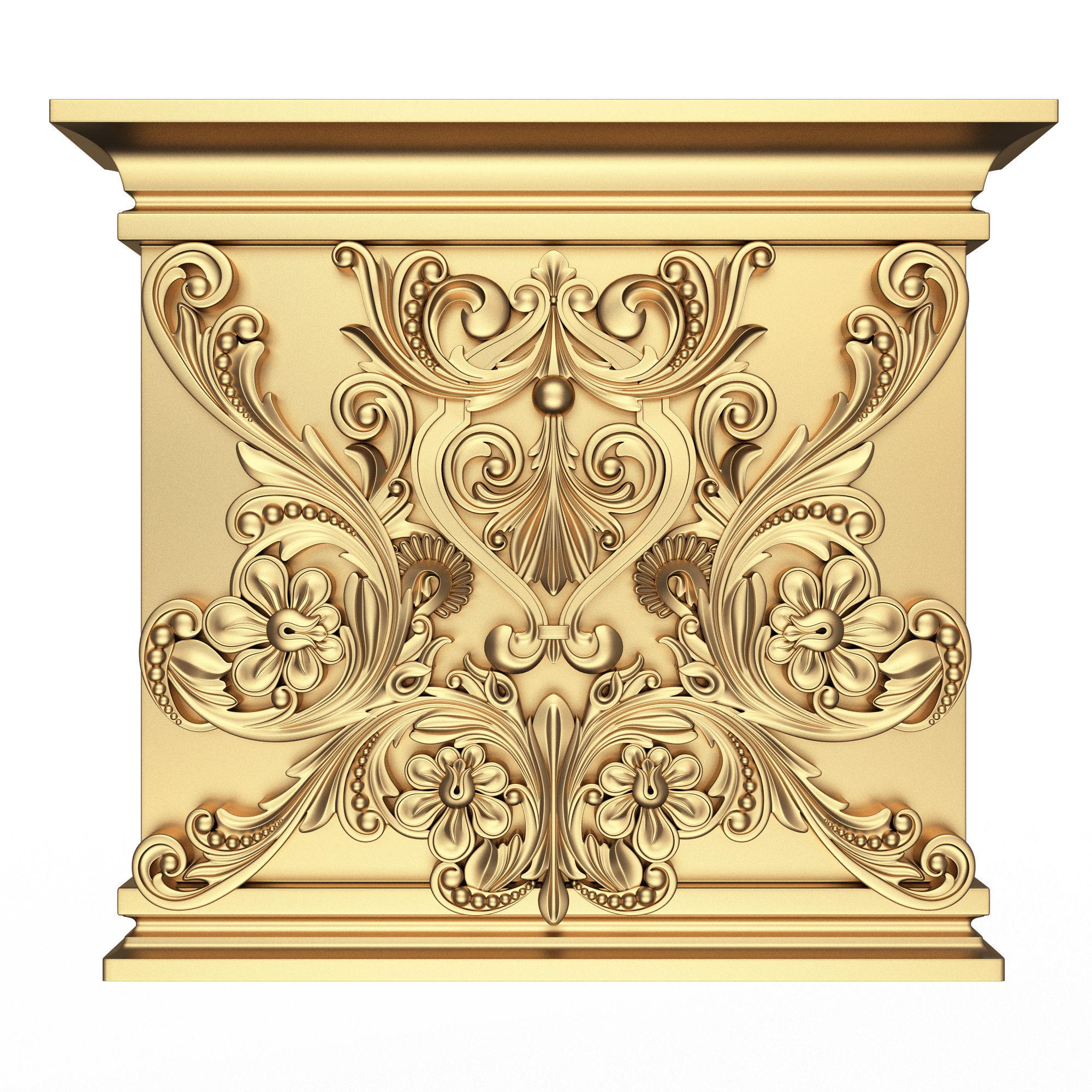 Collection of Capitals 02 Low-poly 3D model_35