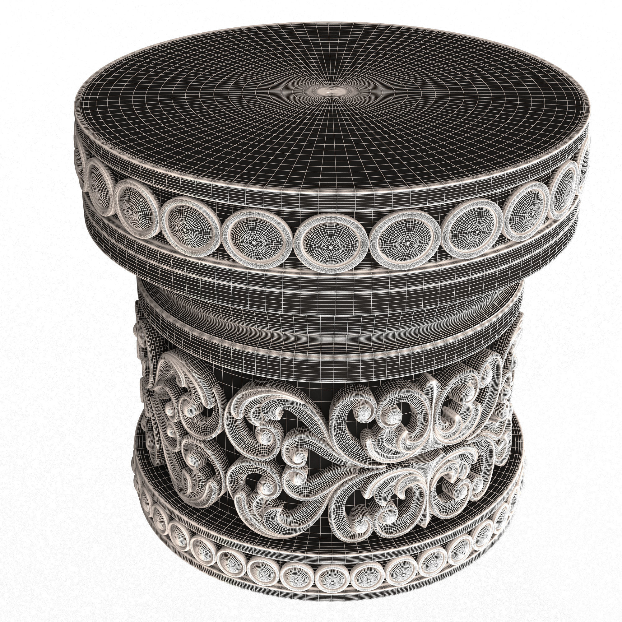 Collection of Capitals 02 Low-poly 3D model_58