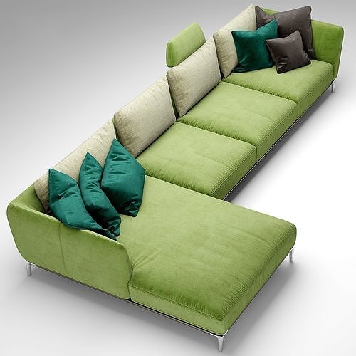 Modern sofa multi-person 3D model