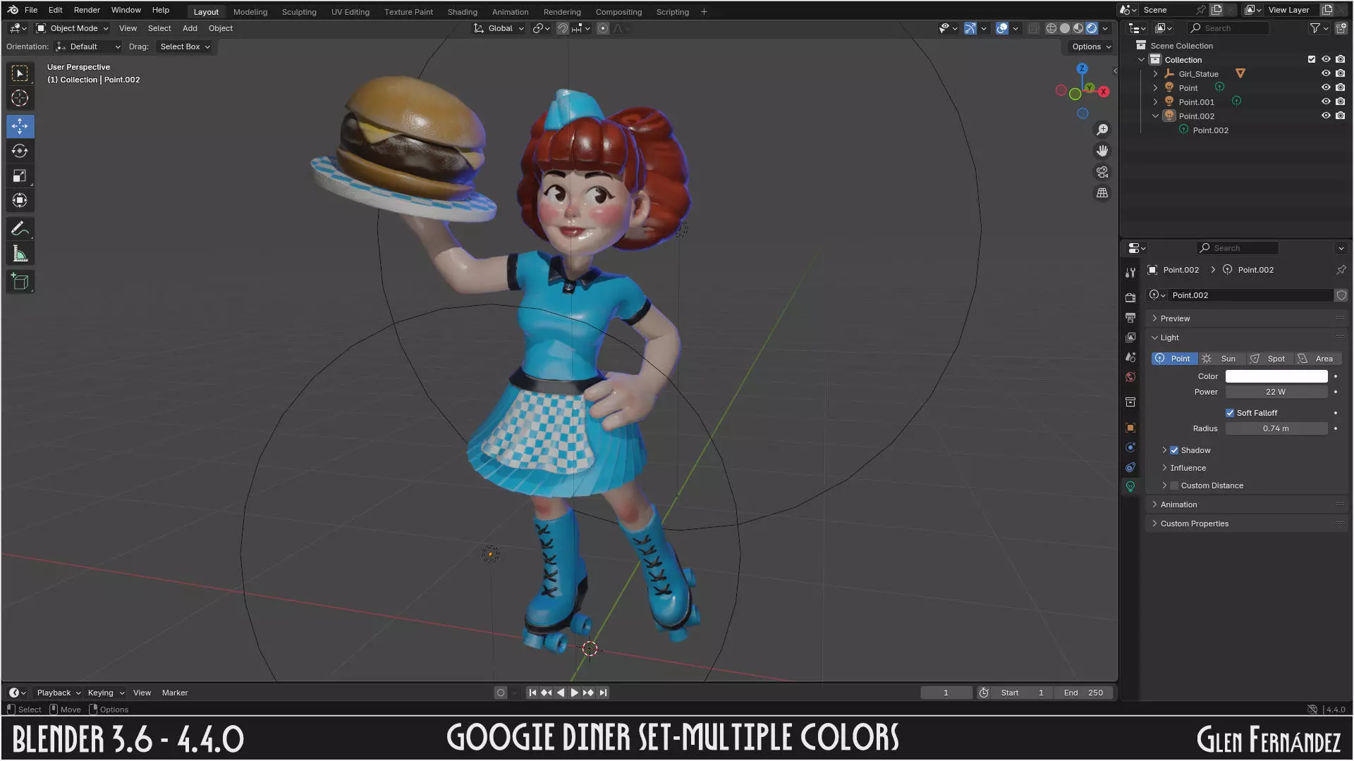 Vintage Googie Diner Item Pack Low Poly Low-poly 3D model_19
