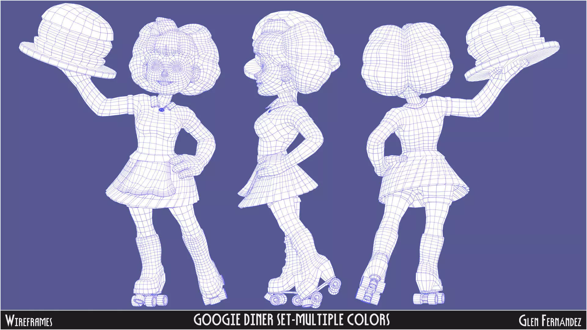 Vintage Googie Diner Item Pack Low Poly Low-poly 3D model_14