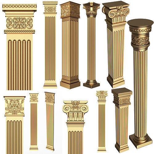Collection of Columns 02 Low-poly 3D model