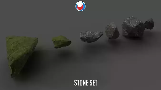 Forest stone set Free low-poly 3D model
