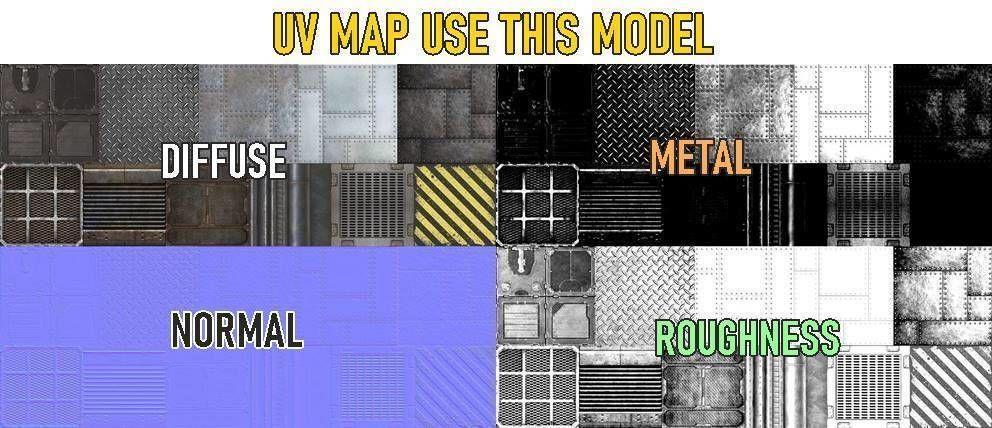 Sci fi Blocks Low-poly 3D model_3