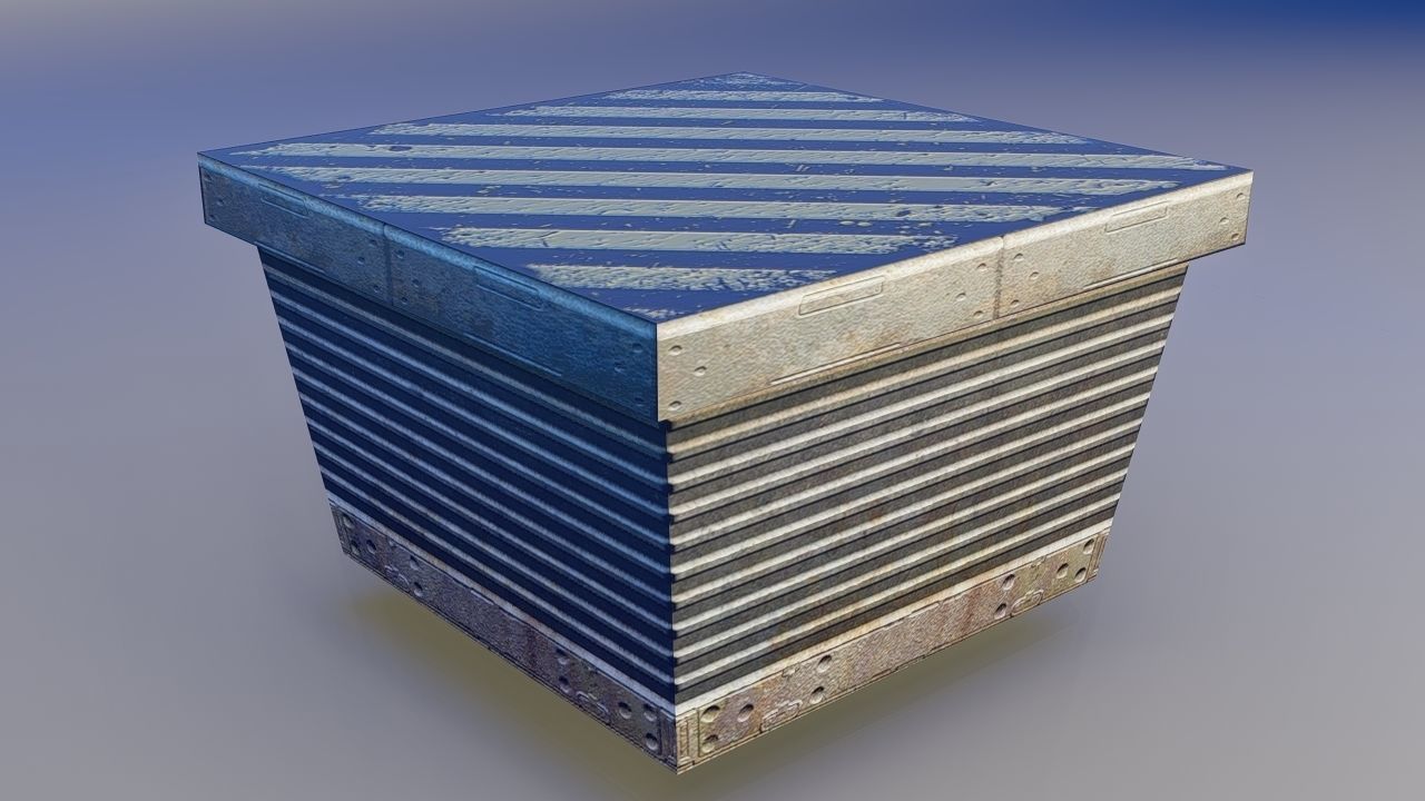 Sci fi Blocks Low-poly 3D model_8