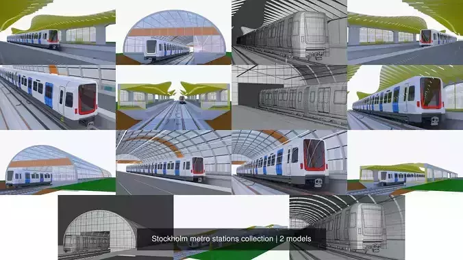 Stockholm metro stations collection