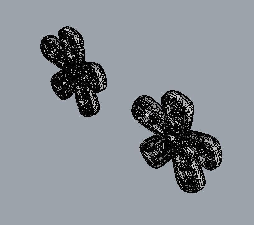Flower Diamond Earrings 3D print model_16