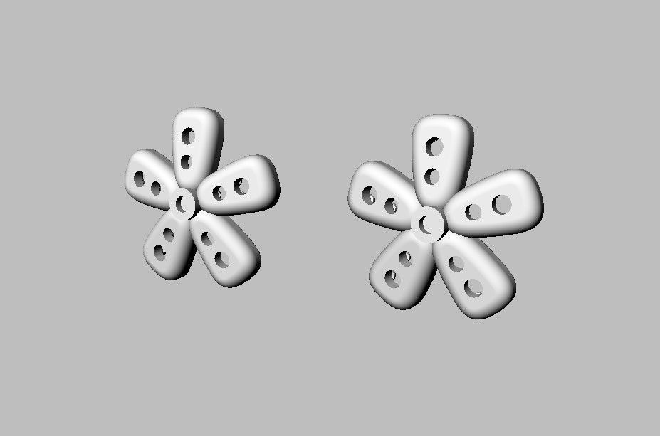 Flower Diamond Earrings 3D print model_12