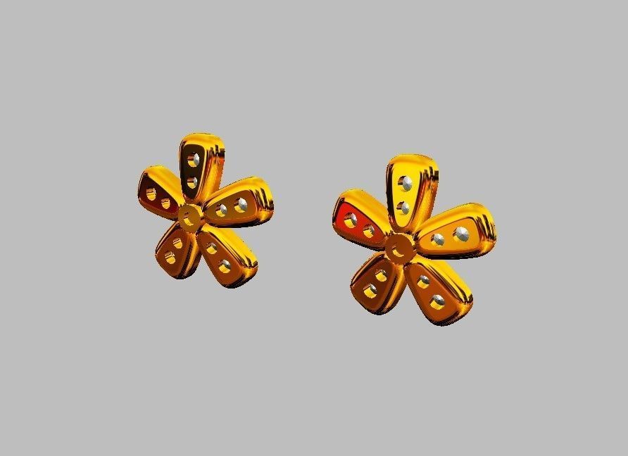 Flower Diamond Earrings 3D print model_7