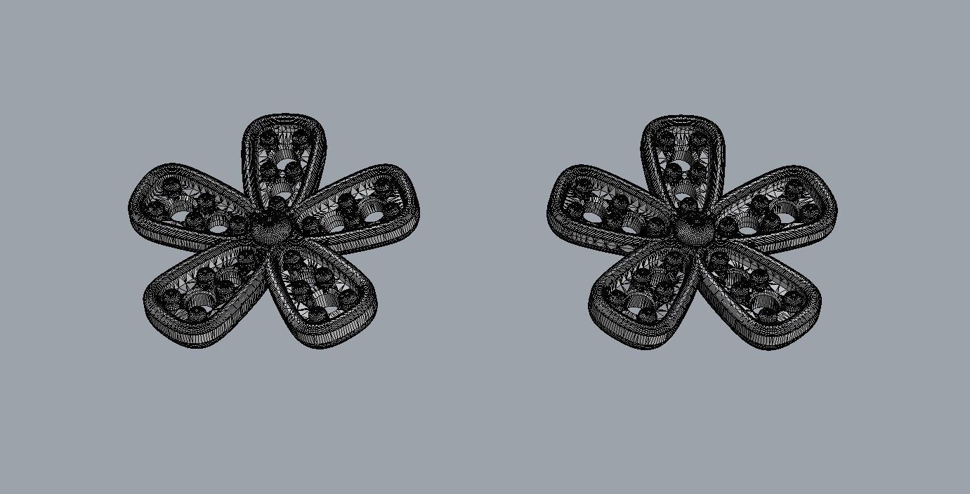 Flower Diamond Earrings 3D print model_14