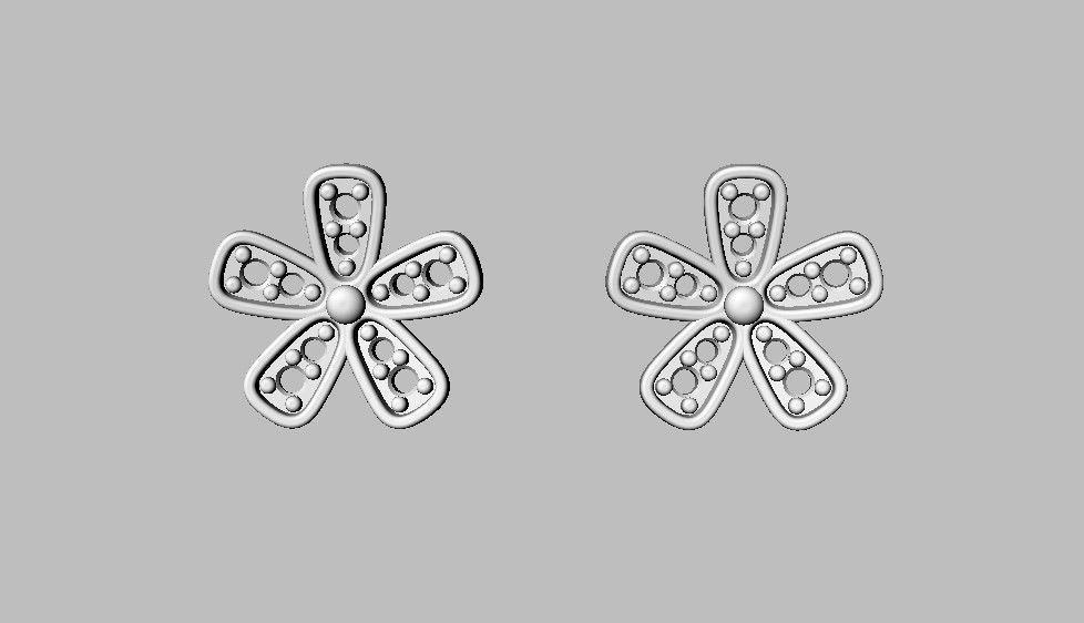 Flower Diamond Earrings 3D print model_9