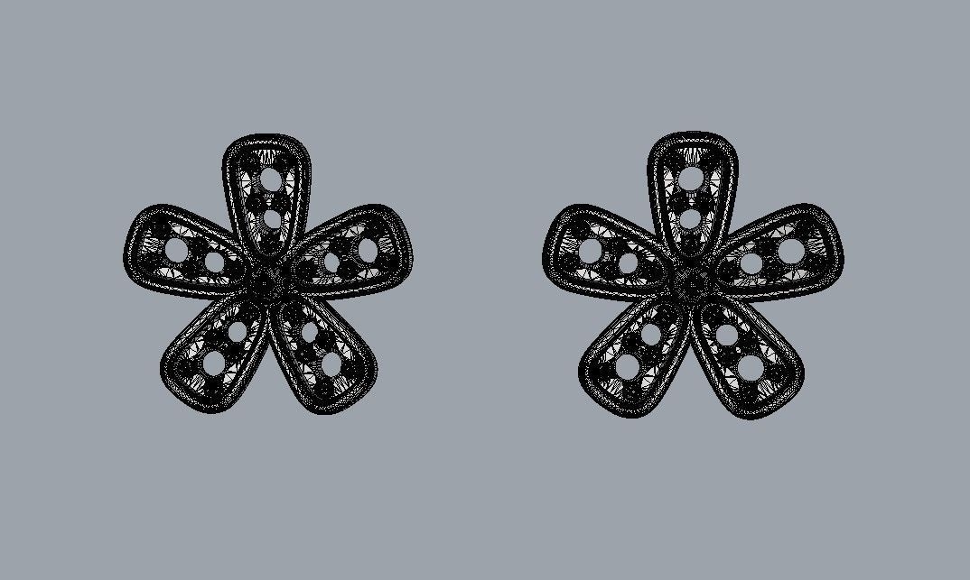 Flower Diamond Earrings 3D print model_17