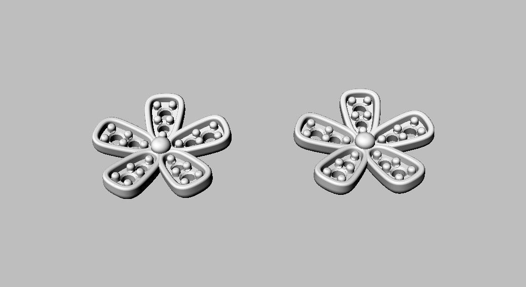 Flower Diamond Earrings 3D print model_11