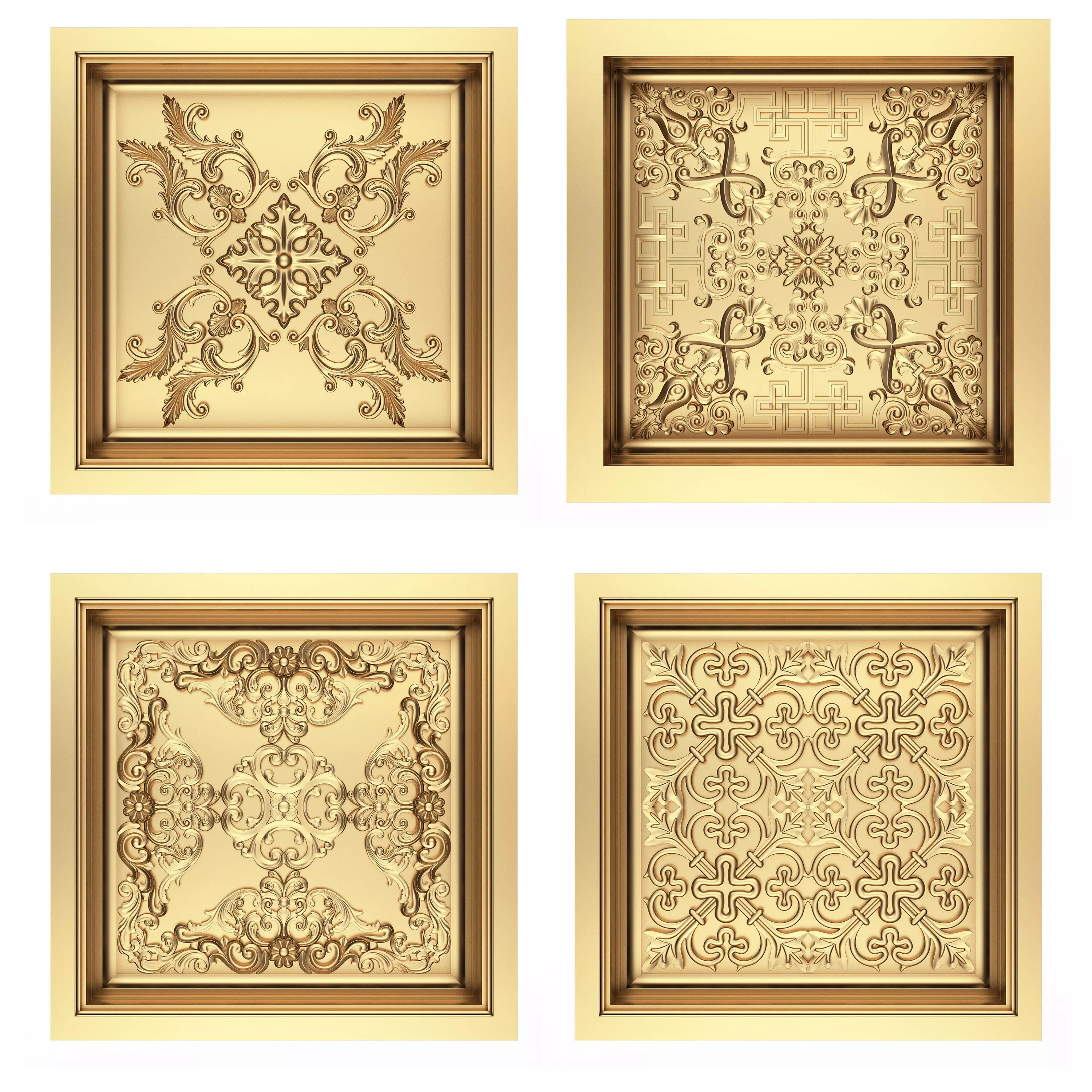 Collection of Ceiling Tiles Low-poly 3D model_0