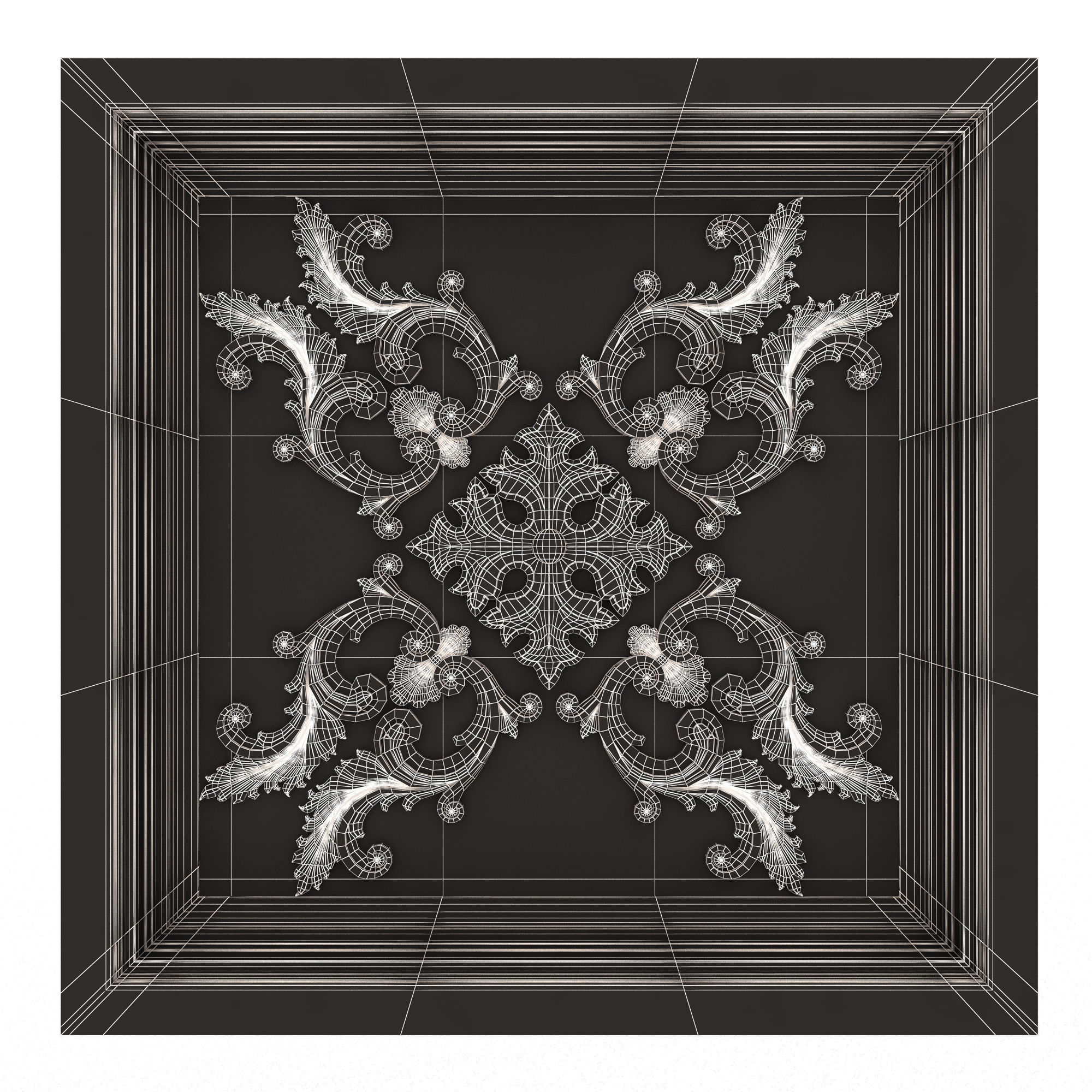 Collection of Ceiling Tiles Low-poly 3D model_43