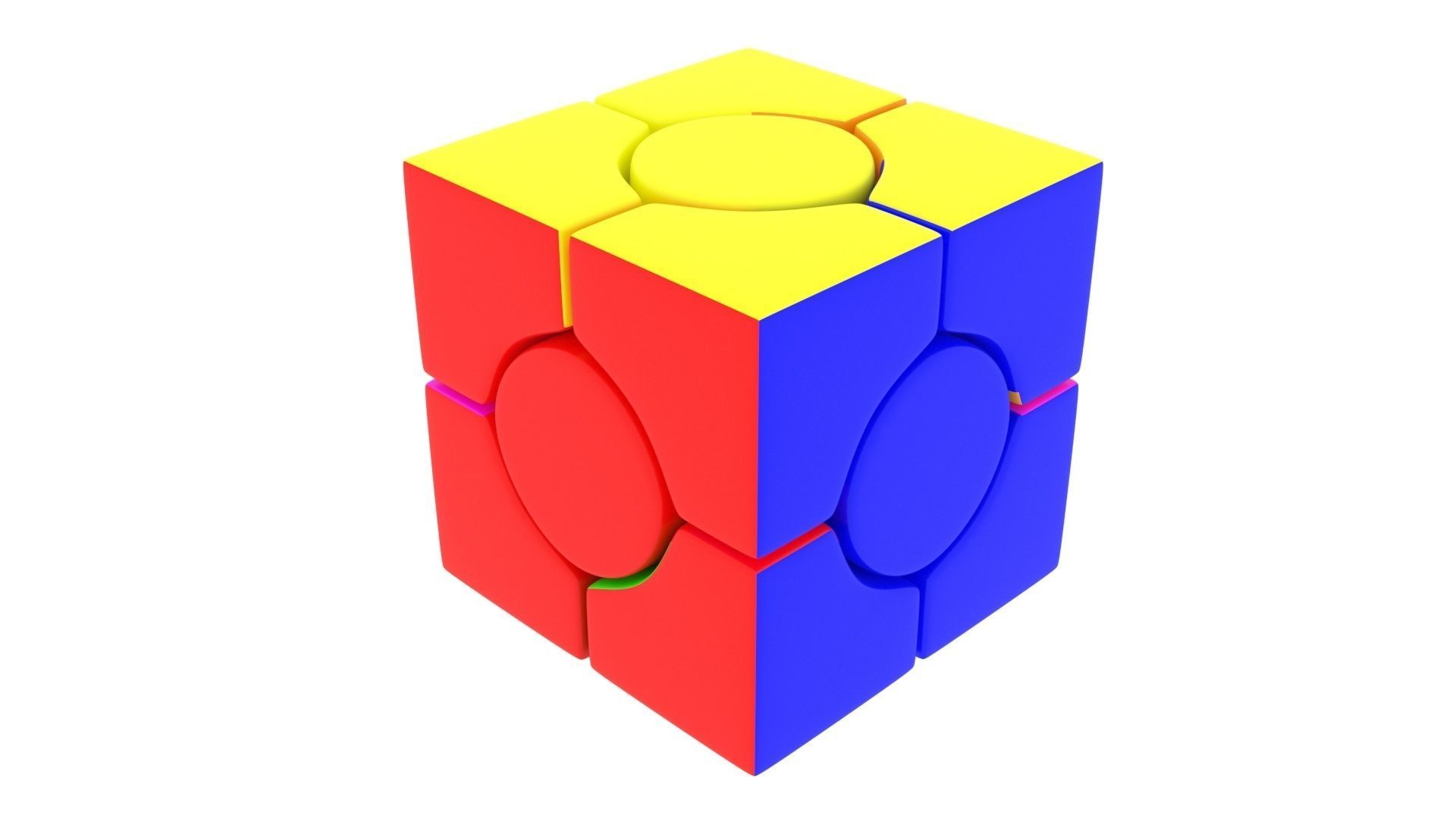 Six Spot Cubes Set 3D model_12