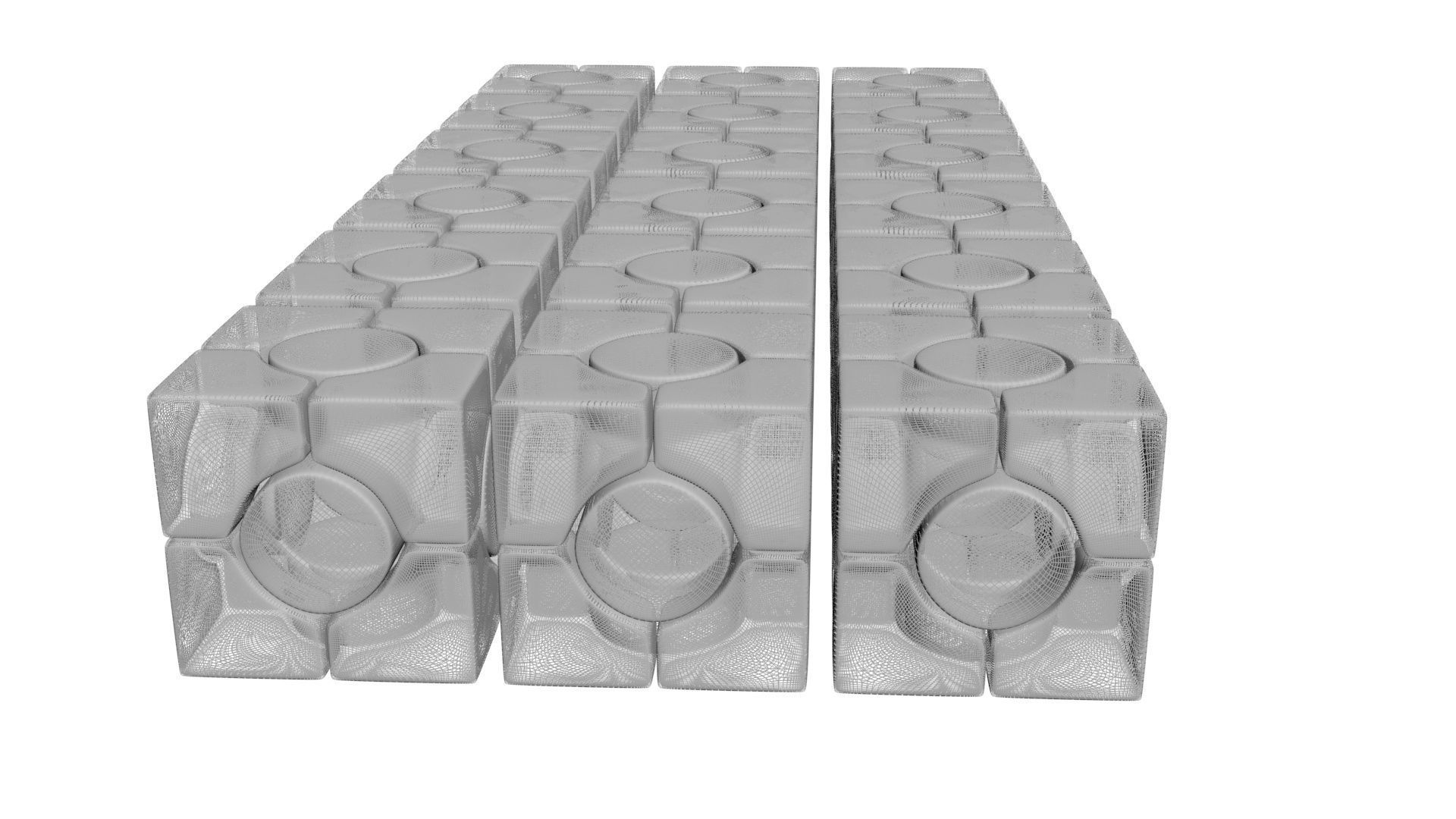 Six Spot Cubes Set 3D model_44