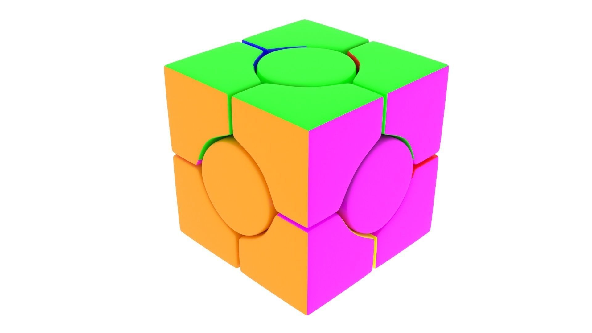 Six Spot Cubes Set 3D model_11