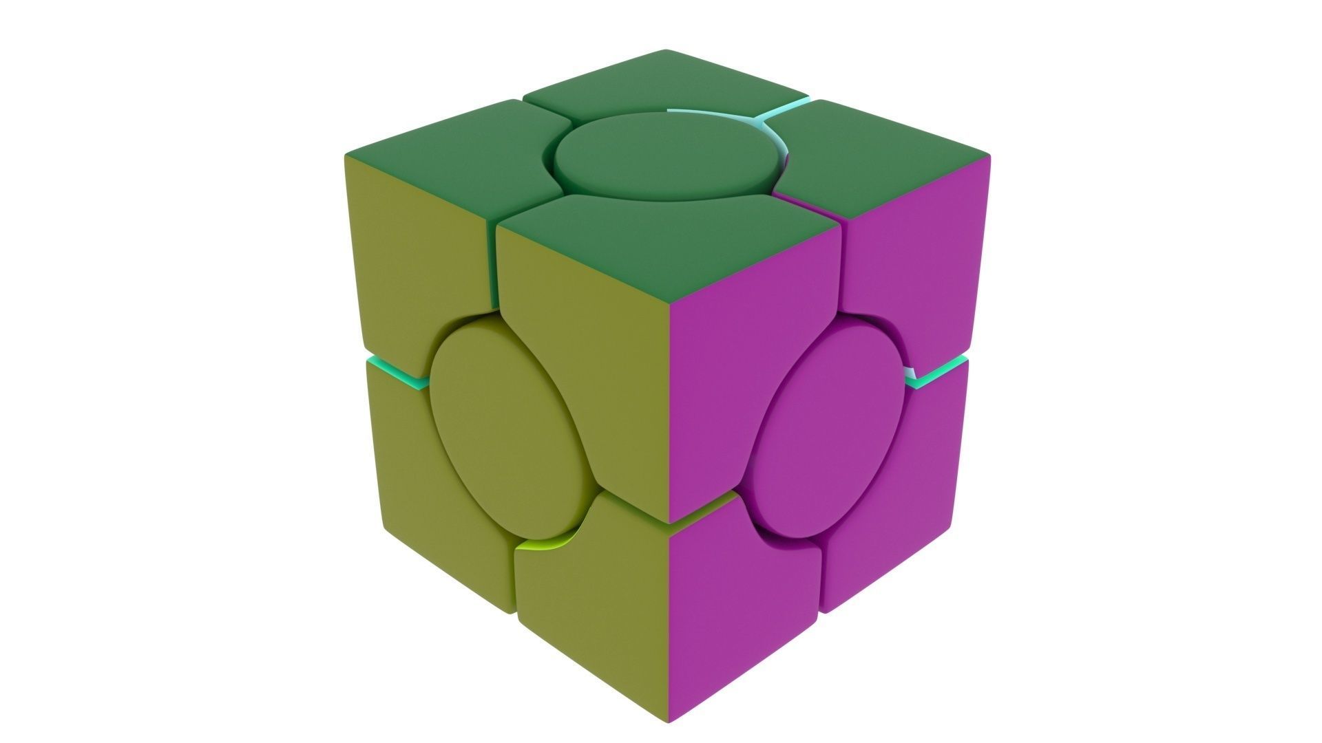 Six Spot Cubes Set 3D model_30