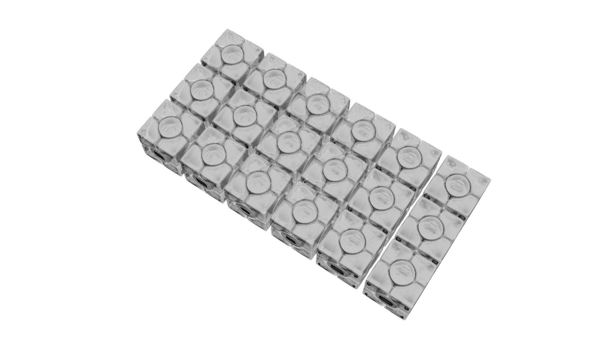 Six Spot Cubes Set 3D model_42