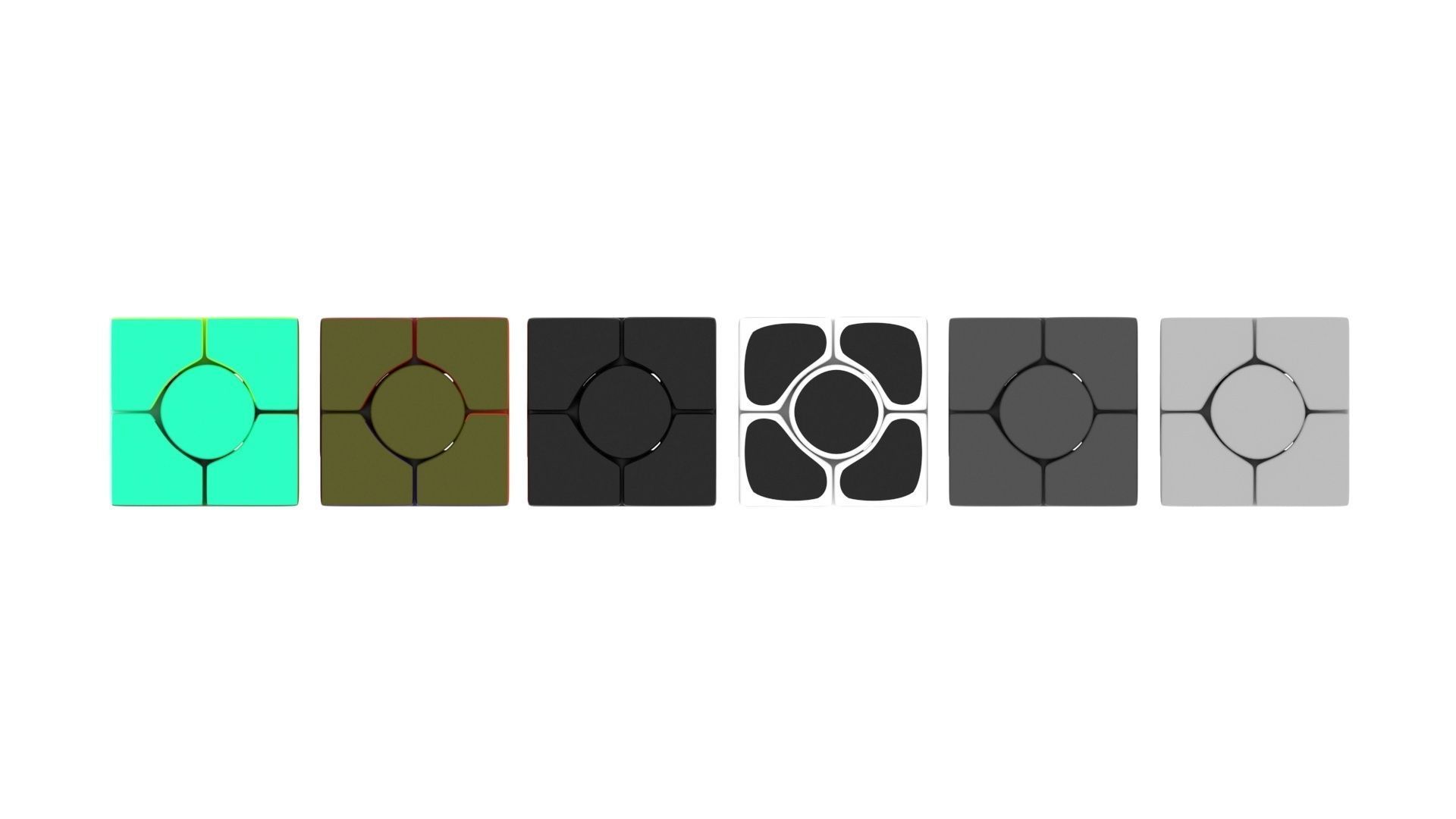 Six Spot Cubes Set 3D model_5
