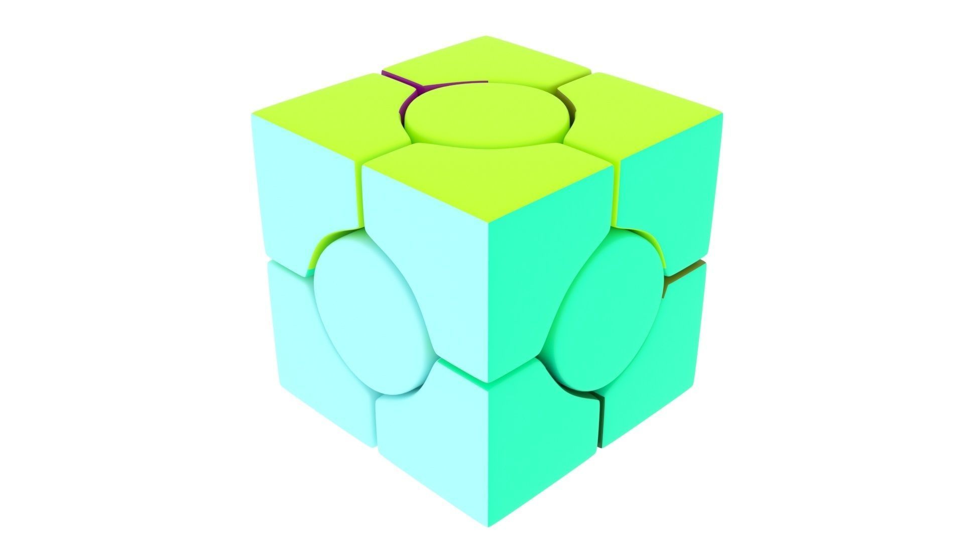 Six Spot Cubes Set 3D model_29