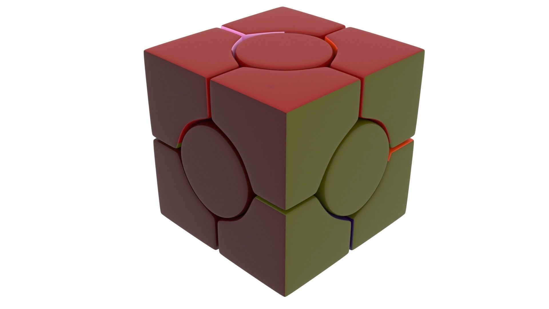 Six Spot Cubes Set 3D model_31