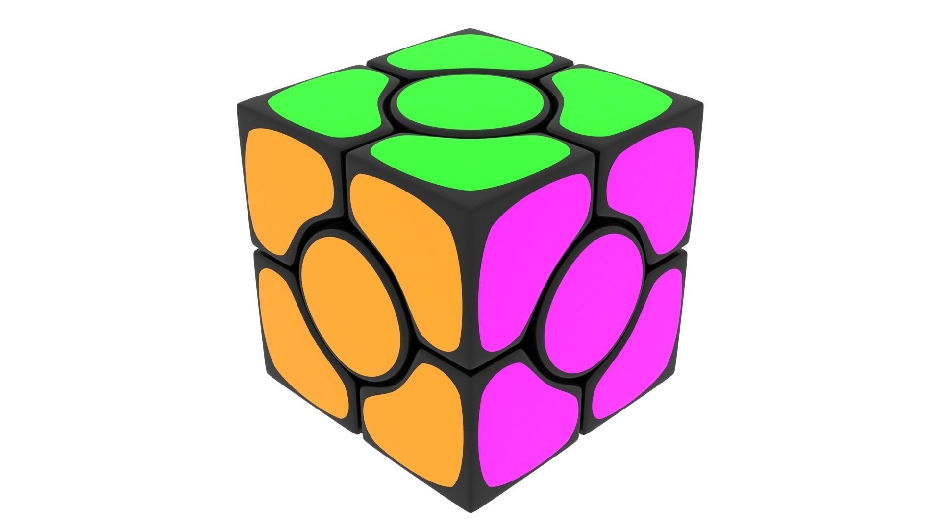 Six Spot Cubes Set 3D model_15