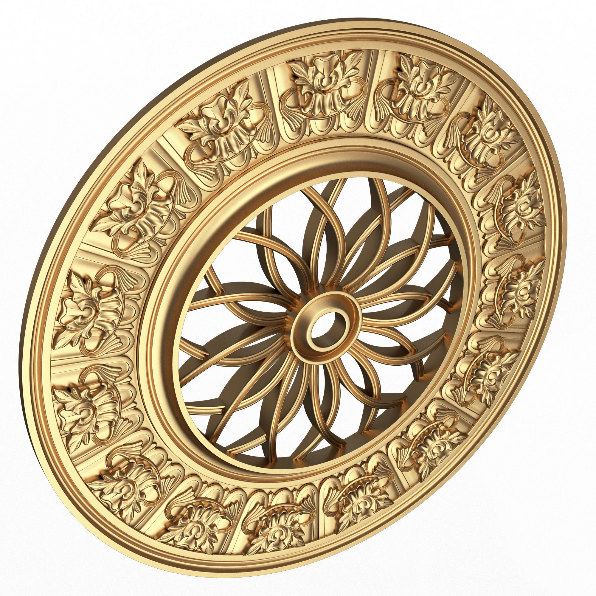 Collection of Ceiling Rosettes Low-poly 3D model_20