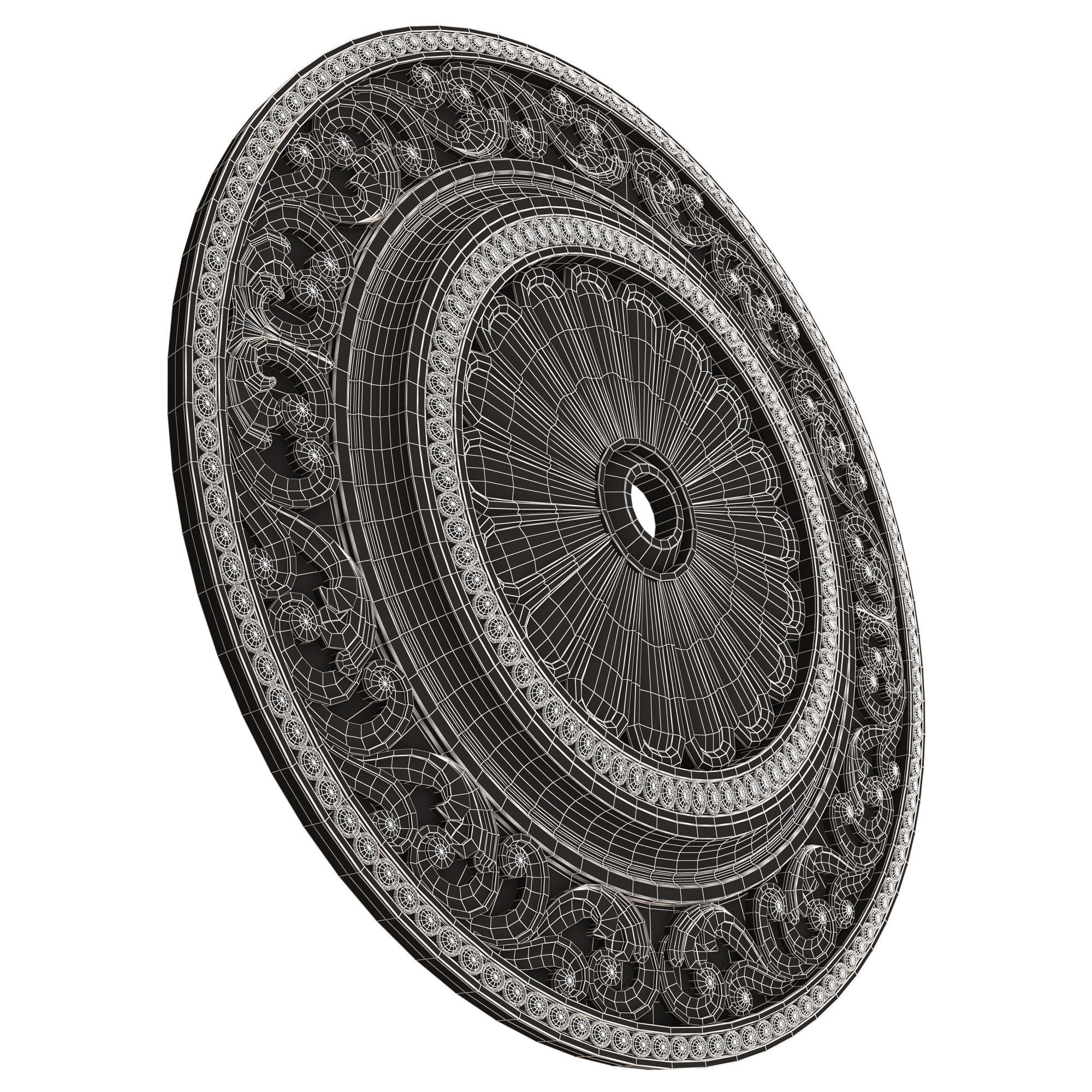 Collection of Ceiling Rosettes Low-poly 3D model_76