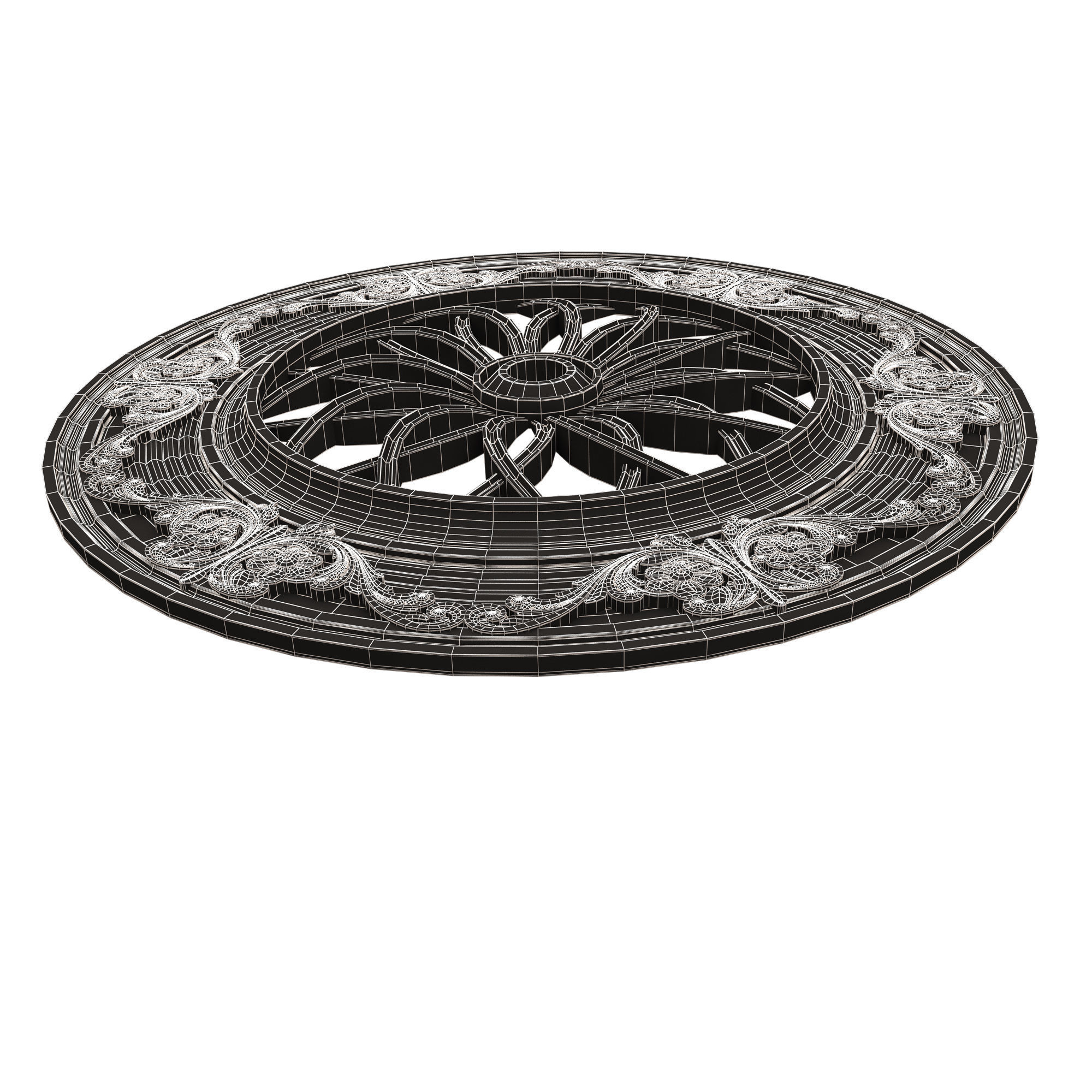 Collection of Ceiling Rosettes Low-poly 3D model_84