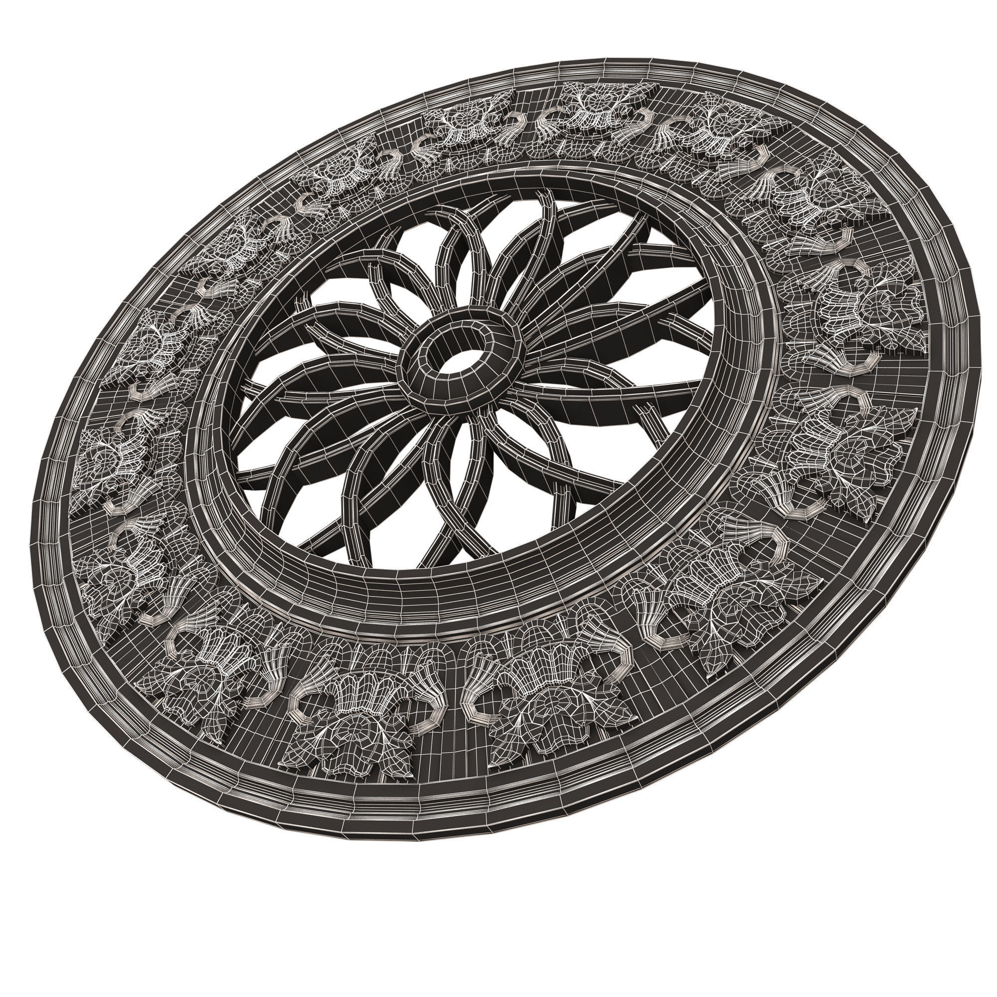 Collection of Ceiling Rosettes Low-poly 3D model_95