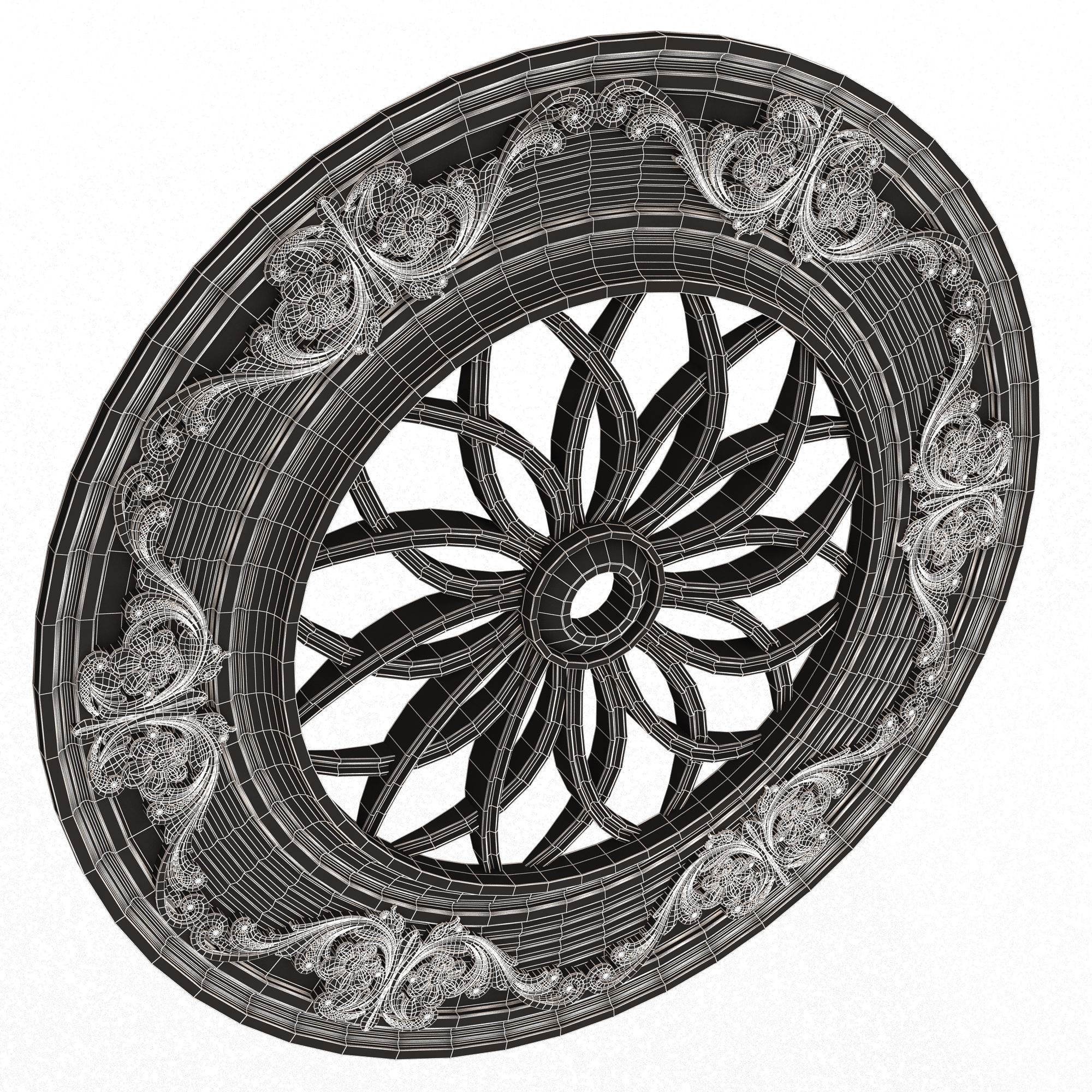 Collection of Ceiling Rosettes Low-poly 3D model_80