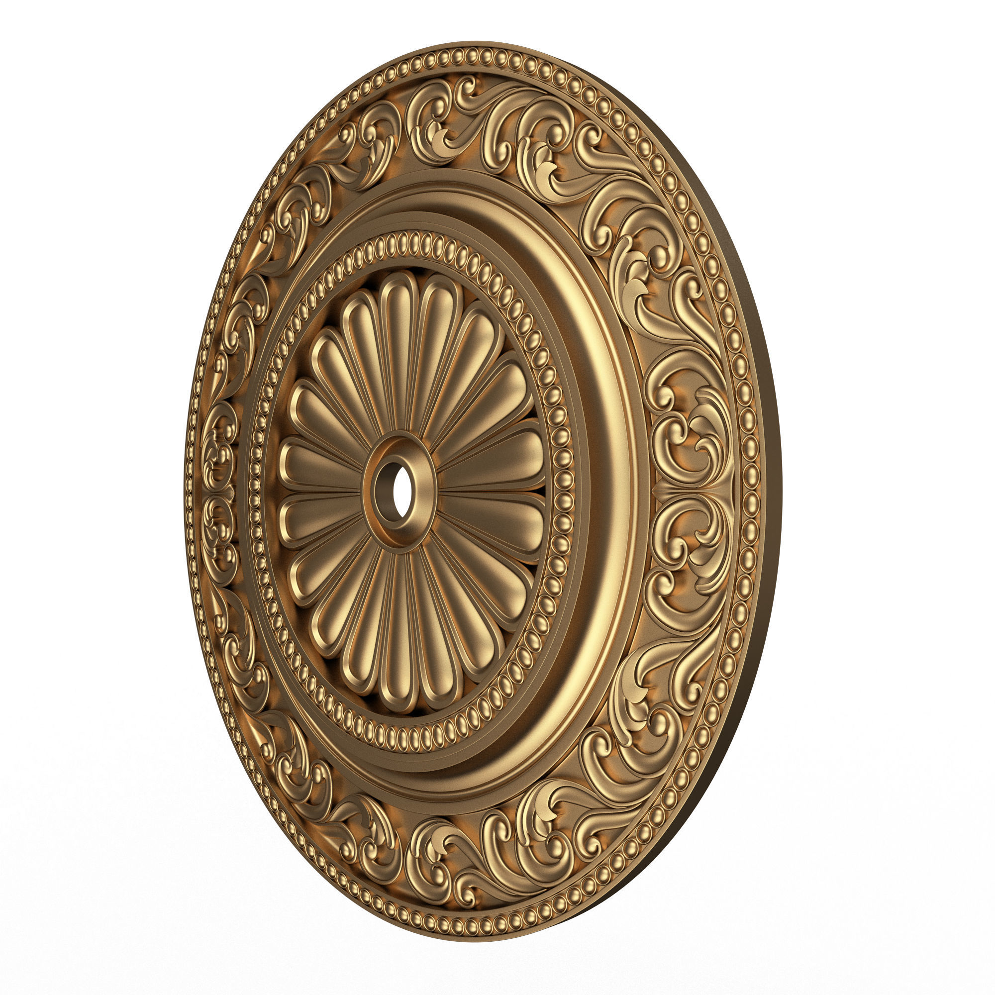 Collection of Ceiling Rosettes Low-poly 3D model_3