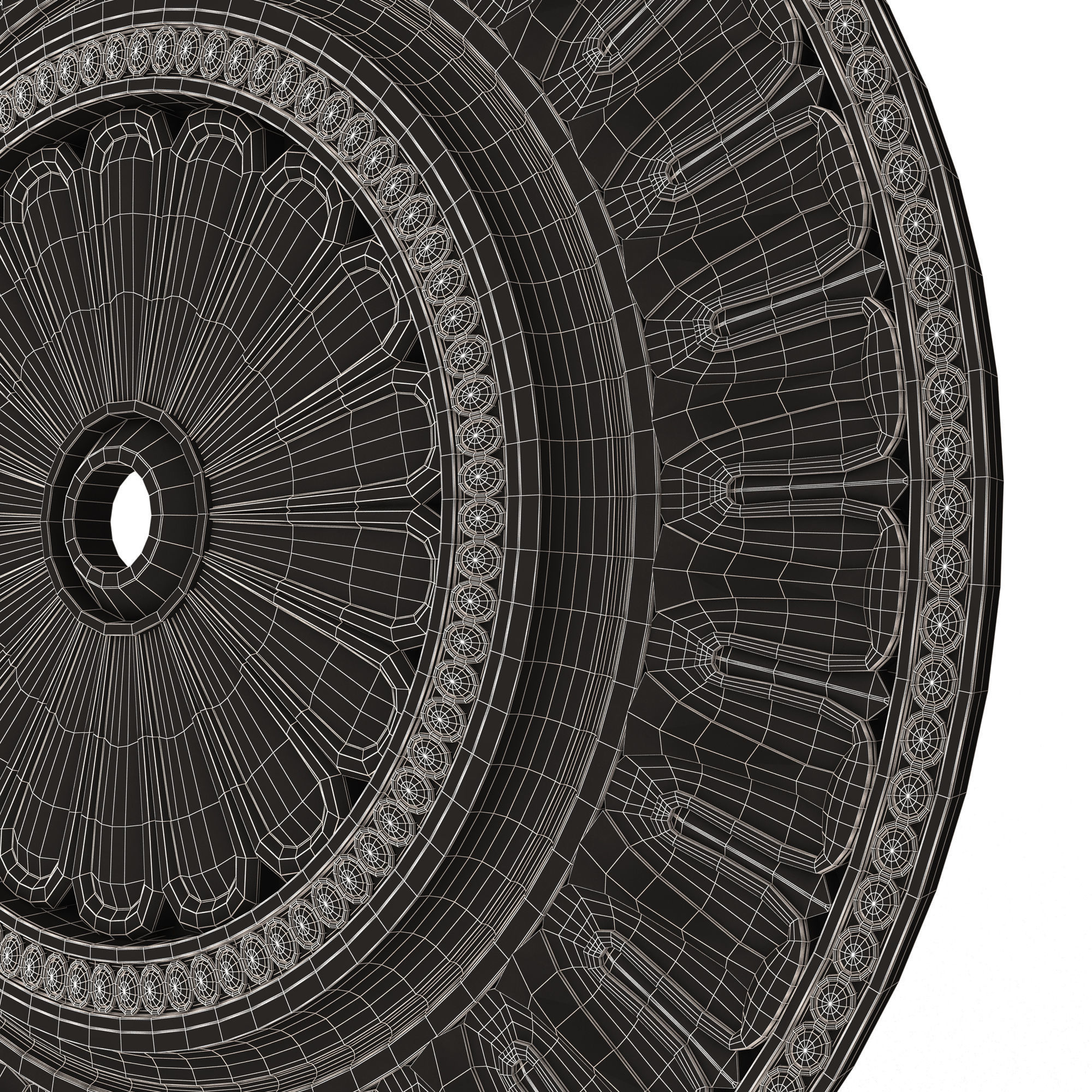 Collection of Ceiling Rosettes Low-poly 3D model_99