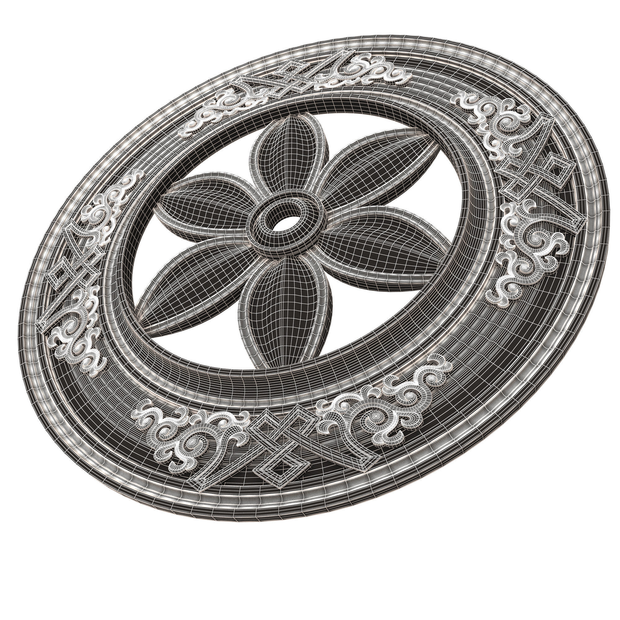 Collection of Ceiling Rosettes Low-poly 3D model_53