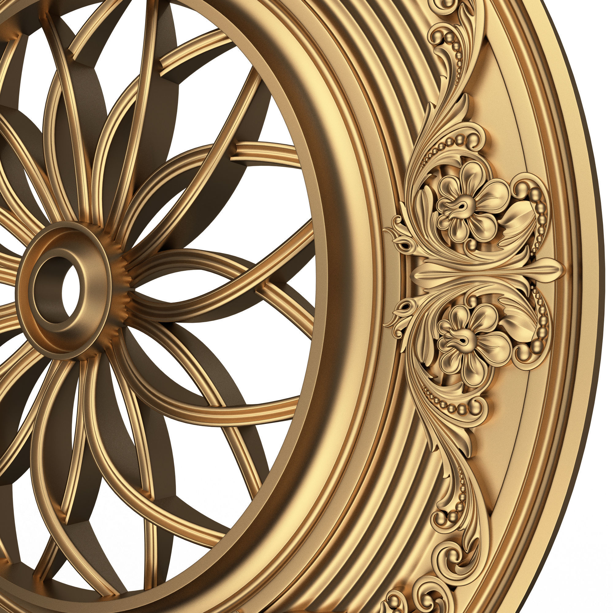 Collection of Ceiling Rosettes Low-poly 3D model_9