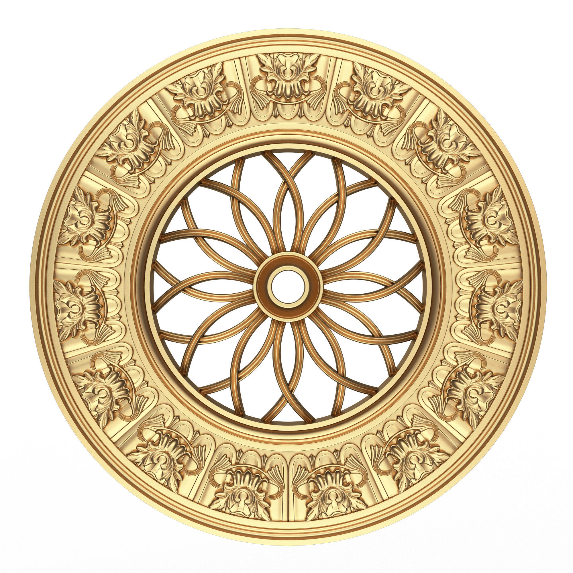 Collection of Ceiling Rosettes Low-poly 3D model_19