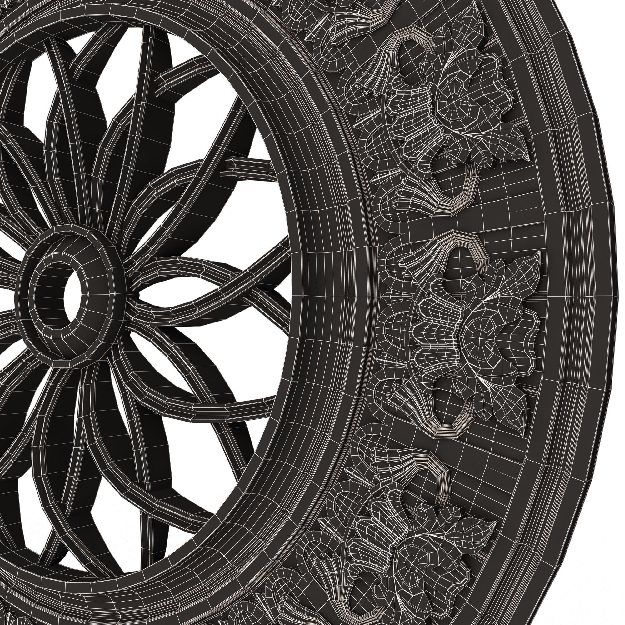 Collection of Ceiling Rosettes Low-poly 3D model_93