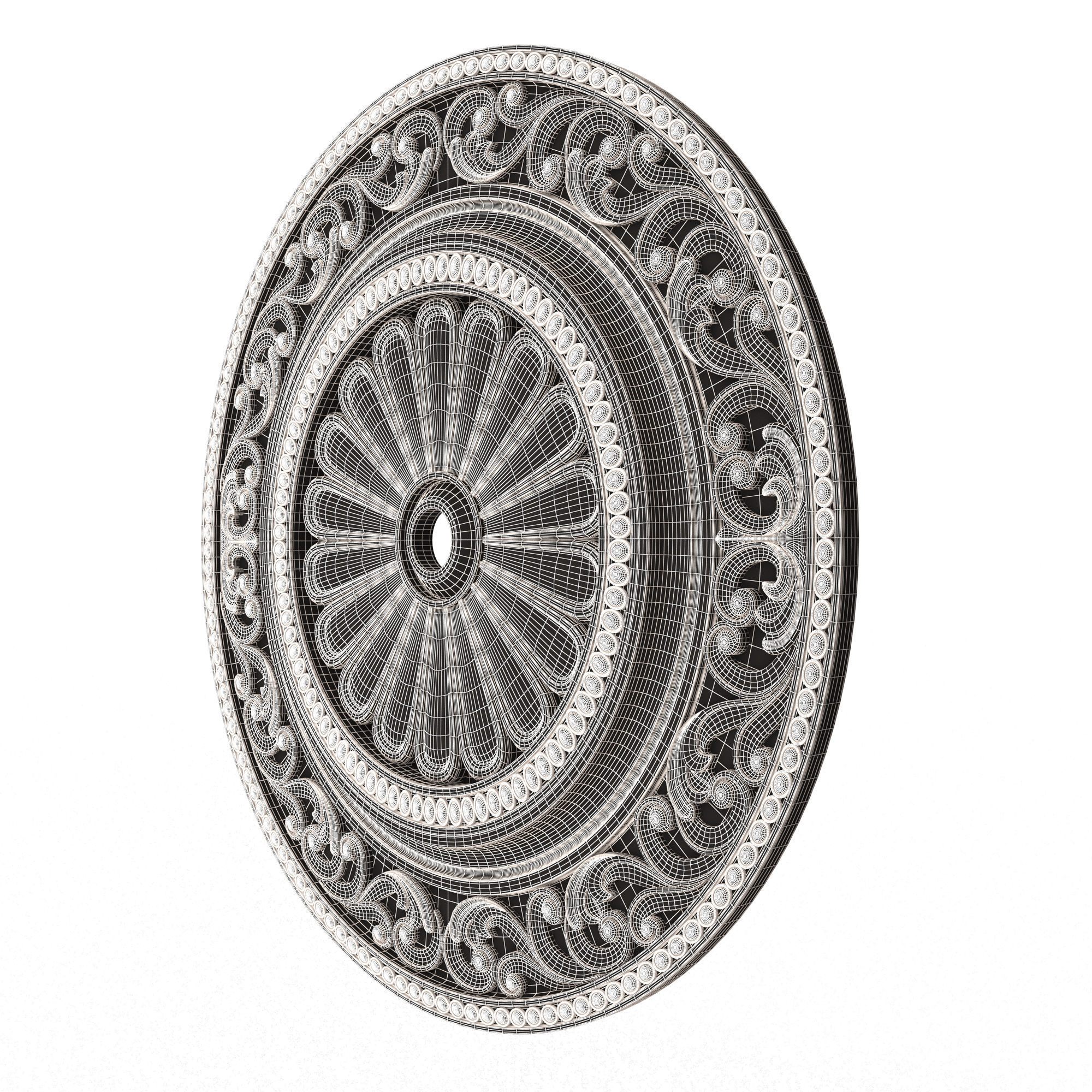 Collection of Ceiling Rosettes Low-poly 3D model_39