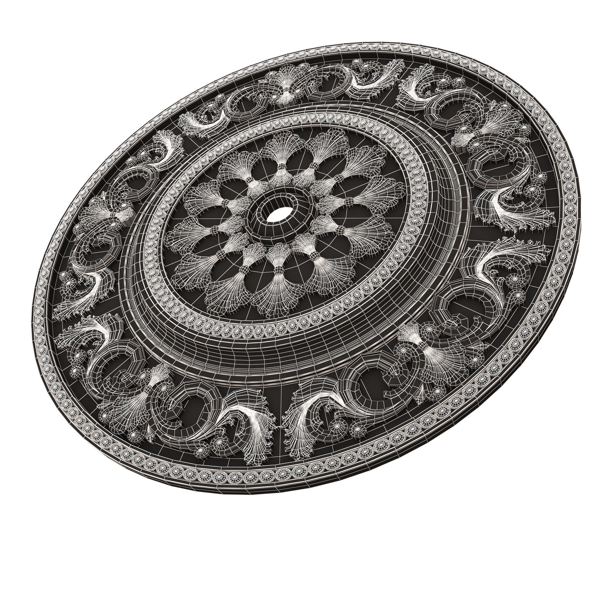 Collection of Ceiling Rosettes Low-poly 3D model_107