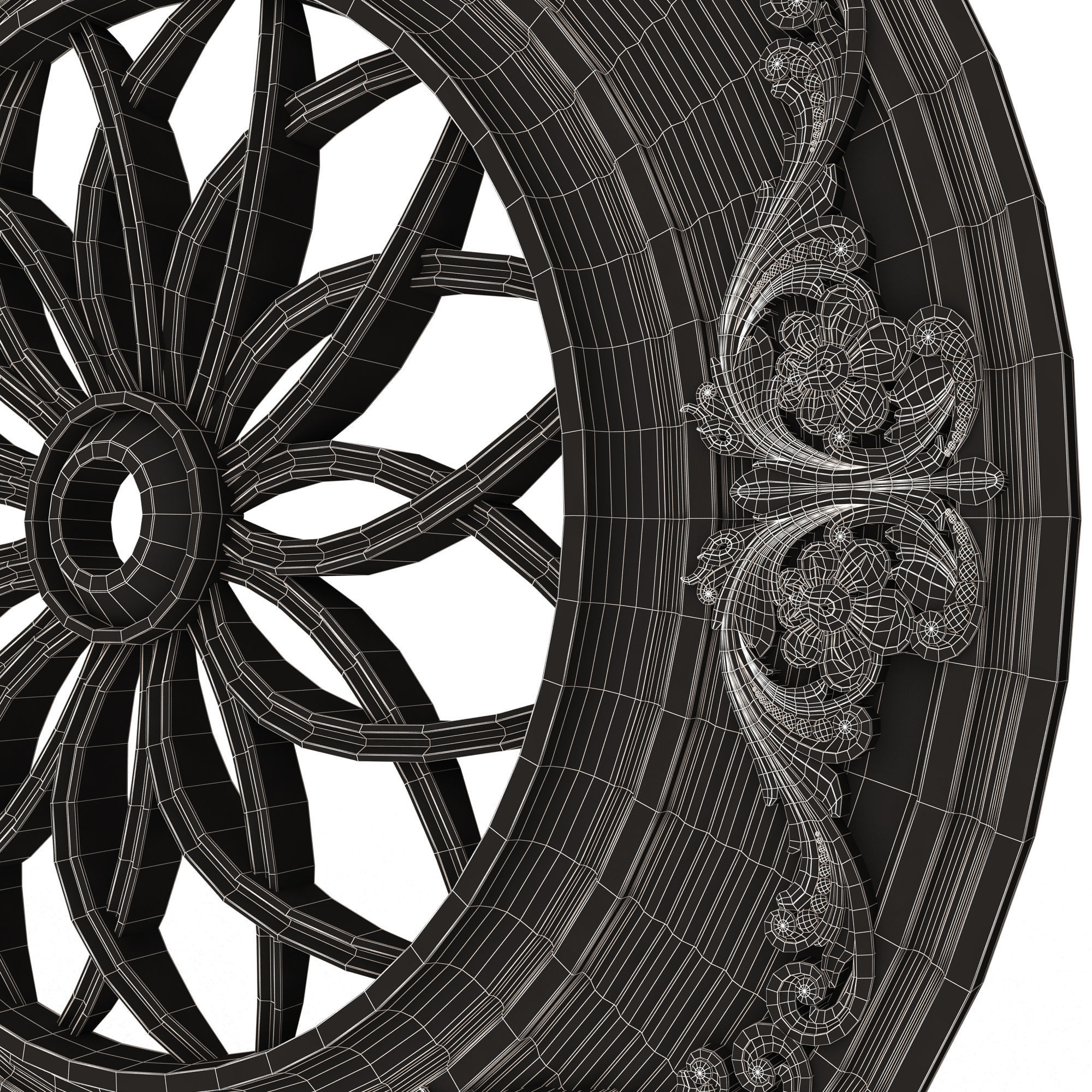 Collection of Ceiling Rosettes Low-poly 3D model_81