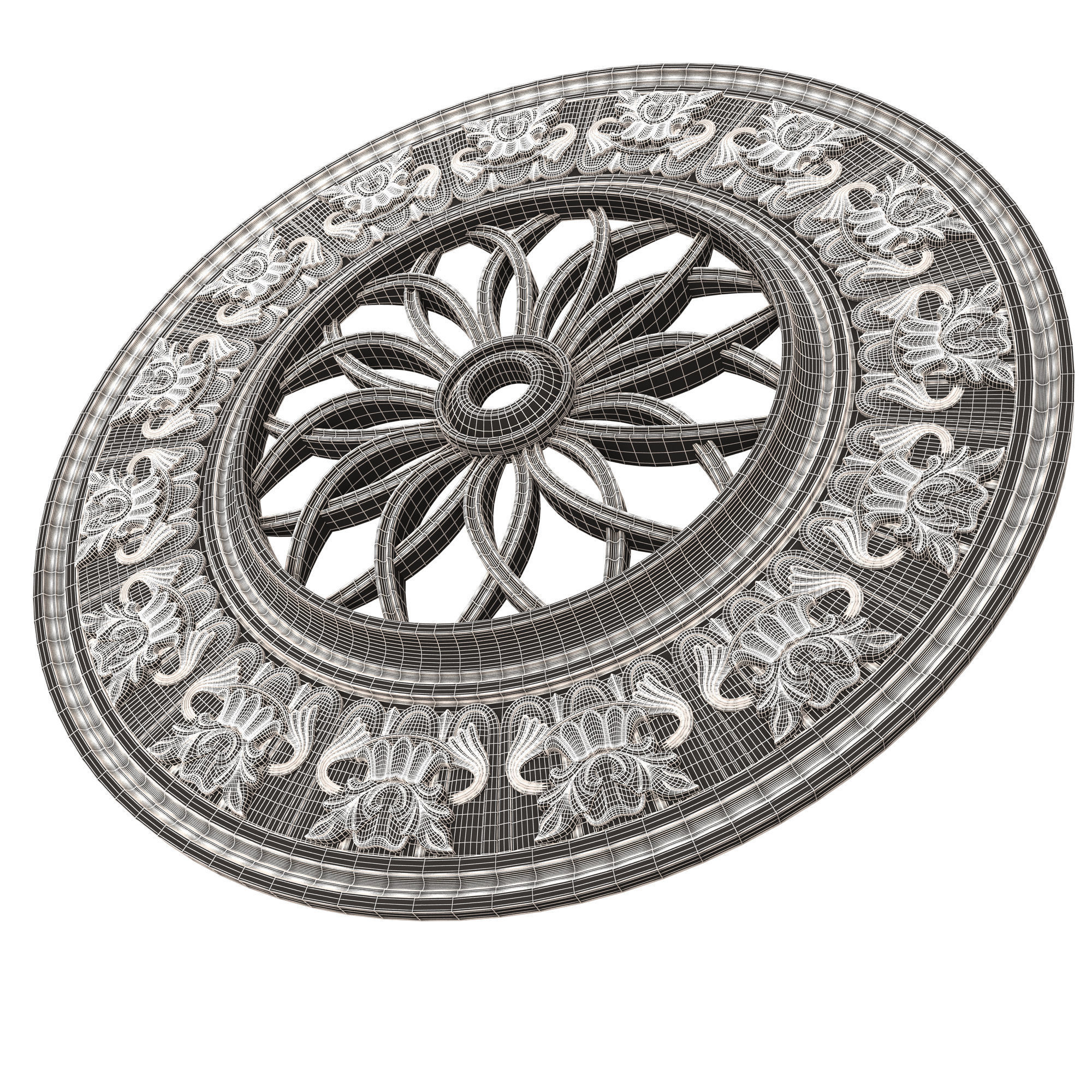 Collection of Ceiling Rosettes Low-poly 3D model_59